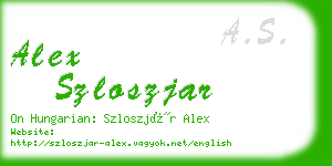 alex szloszjar business card